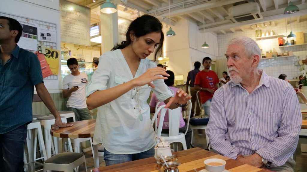 Manjari with actor Tom Alter